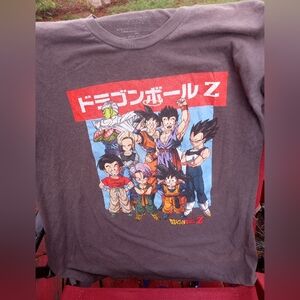 Dragonball Z T-Shirt Mens Large Grey Multi Characters Japanese Lettering